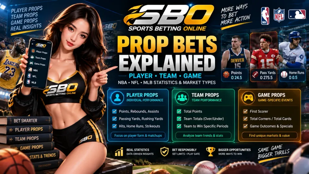 Educational sports graphic explaining player team and game proposition markets
